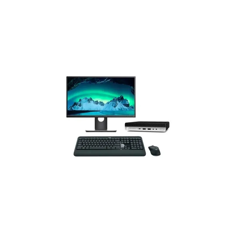 HP EliteDesk 800 G4 Mini PC Core i5 8500T 2.1 GHz | LCD | 16GB | 256 NVMe | TEC. Y RATON INALÁM. | WIN 11 PRO | DP