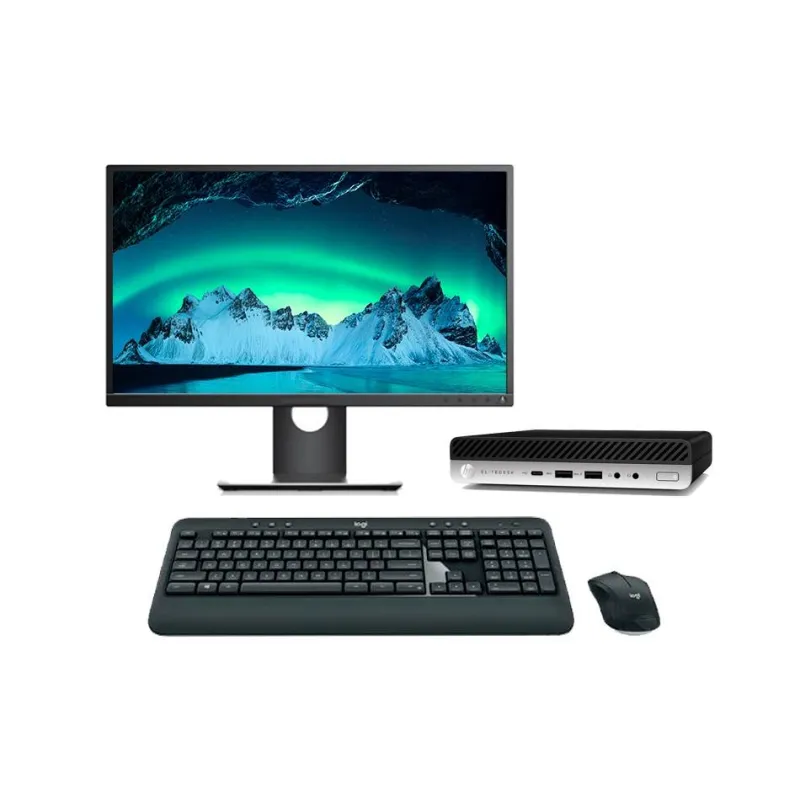 HP EliteDesk 800 G4 Mini PC Core i5 8500T 2.1 GHz | LCD | 16GB | 256 NVMe | TEC. Y RATON INALÁM. | WIN 11 PRO | DP