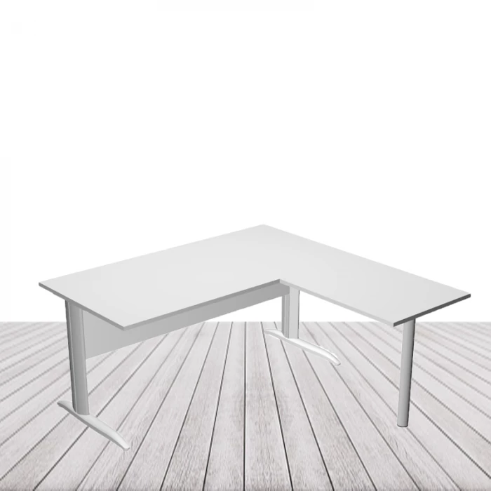 Mesa en L Modelo Presto pata en T metálica de Artexport. vista 3