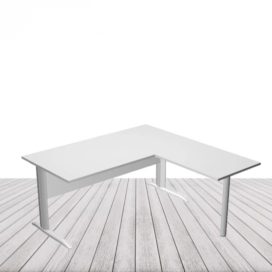 Mesa en L Modelo Presto pata en T metálica de Artexport. vista 3