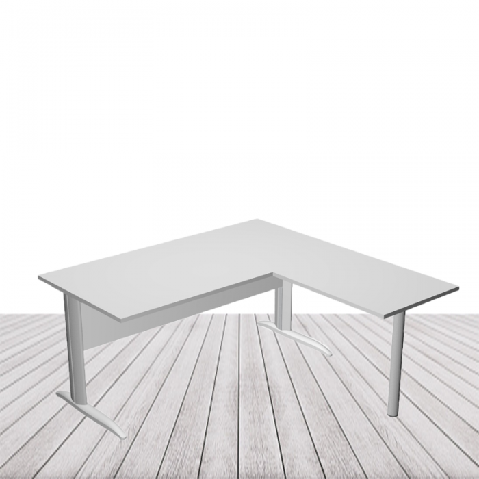 Mesa en L Modelo Presto pata en T metálica de Artexport. vista 4