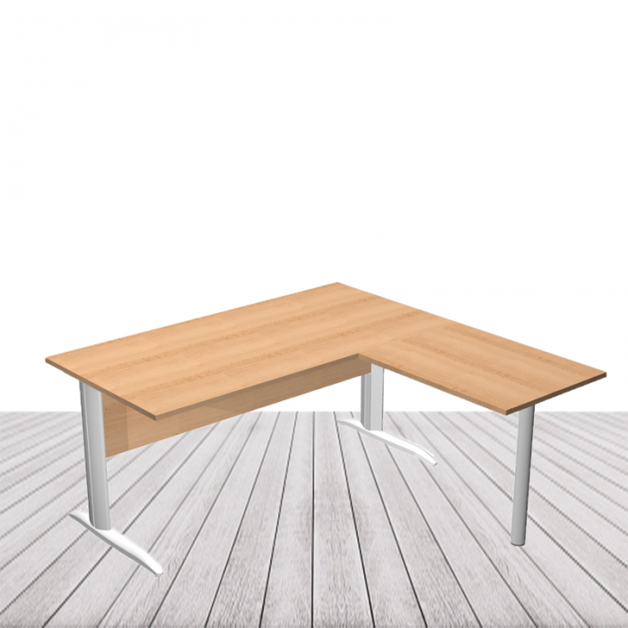 Mesa en L Modelo Presto pata en T metálica de Artexport. vista 5