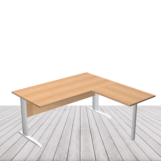Mesa en L Modelo Presto pata en T metálica de Artexport. vista 5
