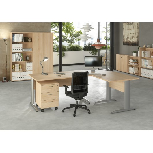 Mesa en L Modelo Presto pata en T metálica de Artexport. vista 7
