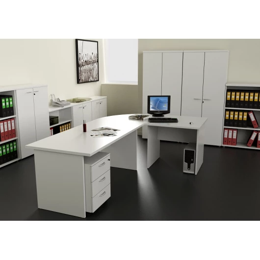 Mesa en L Modelo Presto pata panel de Artexport. vista 6