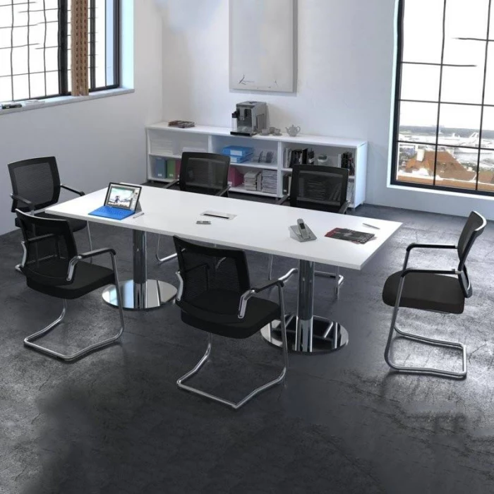 Mesa de Reuniones Rectangular de EUROMOF. Base de Peanas vista 2