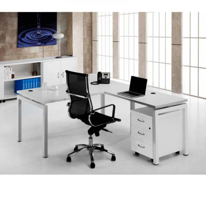 Mesa Euro 5000 de Euromof Fondo 60 con Estructura Metálica. Varios acabados. vista 7