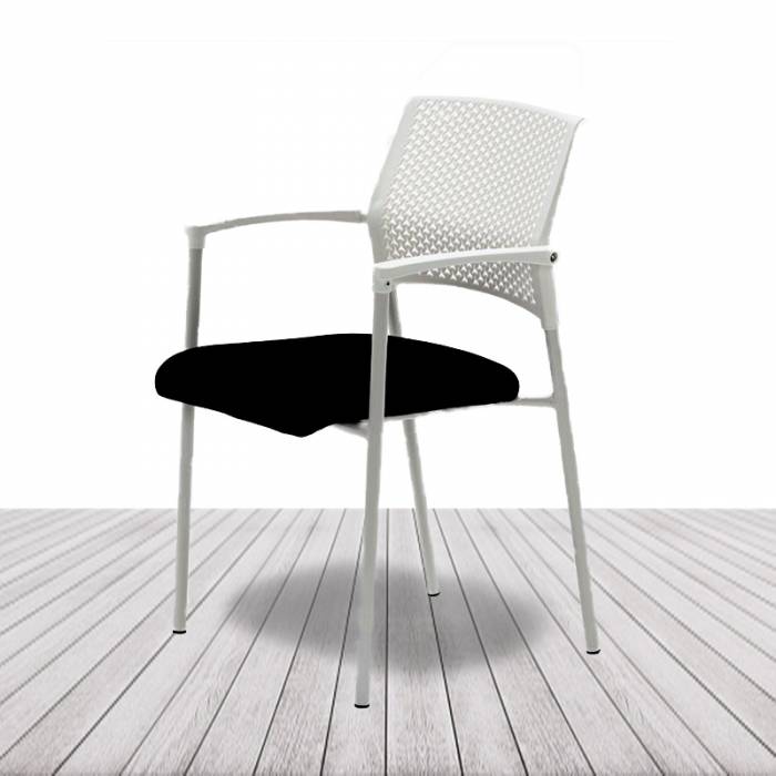 Silla Confidente MANILA de EUROMOF. Estructura Negra o Blanca vista 6