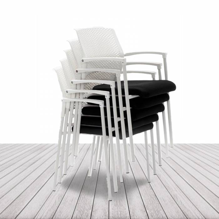 Silla Confidente MANILA de EUROMOF. Estructura Negra o Blanca vista 8