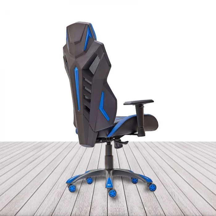 Silla Gaming GALAXY de EUROMOF. Color Negro, decoraciones Azules vista 5