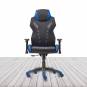 Silla Gaming GALAXY de EUROMOF. Color Negro, decoraciones Azules vista 3