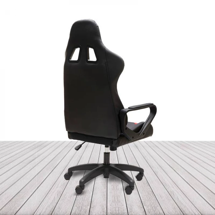 Silla Gaming ARCADE de EUROMOF. Tapizada en Ecopiel Negro y Rojo vista 5