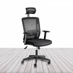 Silla Operativa SOFIA de EUROMOF. Cabecero regulable color Negro vista 2