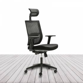 Silla Ergonómica PISA de EUROMOF. Tapizada en negro vista 2