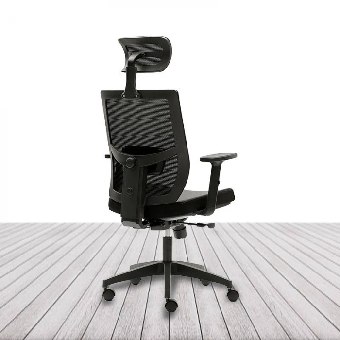 Silla Ergonómica PISA de EUROMOF. Tapizada en negro vista 5