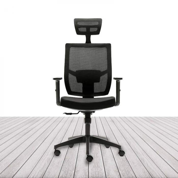 Silla Ergonómica PISA de EUROMOF. Tapizada en negro vista 3