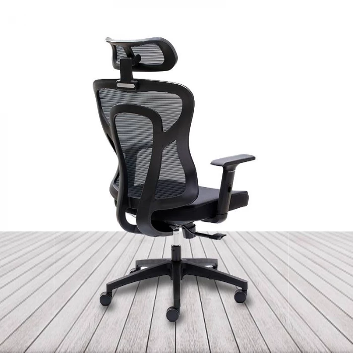 Silla Ergonómica CALI de EUROMOF. Tapizada en negro vista 5