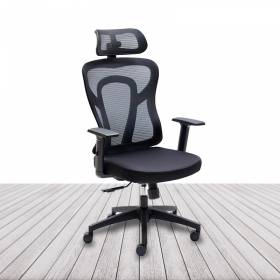 Silla Ergonómica CALI de EUROMOF. Tapizada en negro vista 2