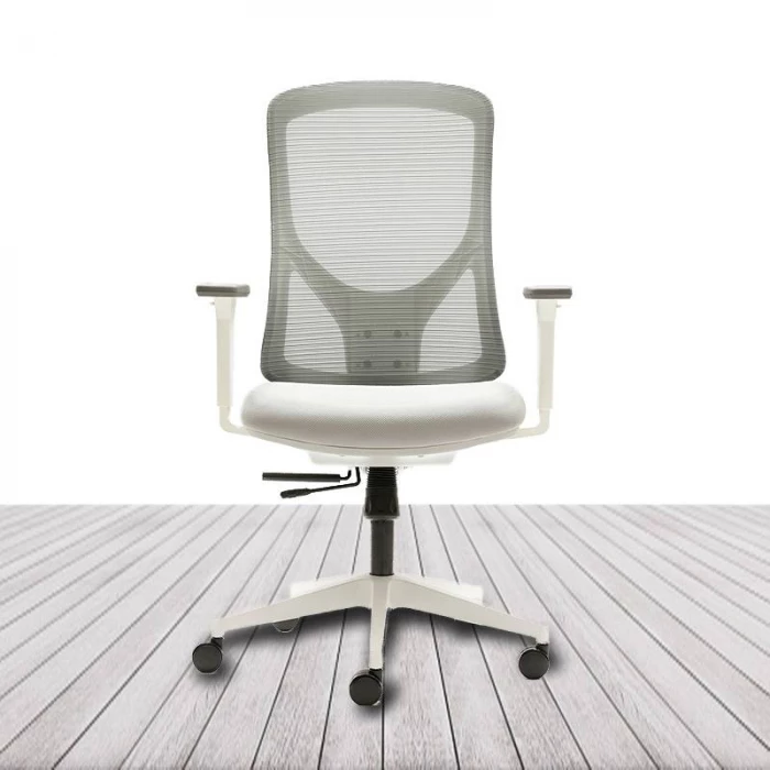 Silla Operativa NANTES de EUROMOF. Color Blanco y Gris. vista 3