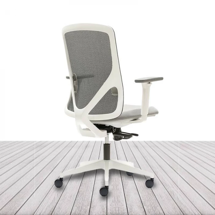 Silla Operativa LYON de EUROMOF. Color Blanco y Gris. vista 5