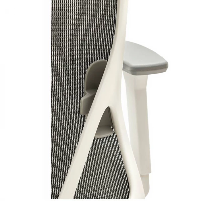 Silla Operativa LYON de EUROMOF. Color Blanco y Gris. vista 6