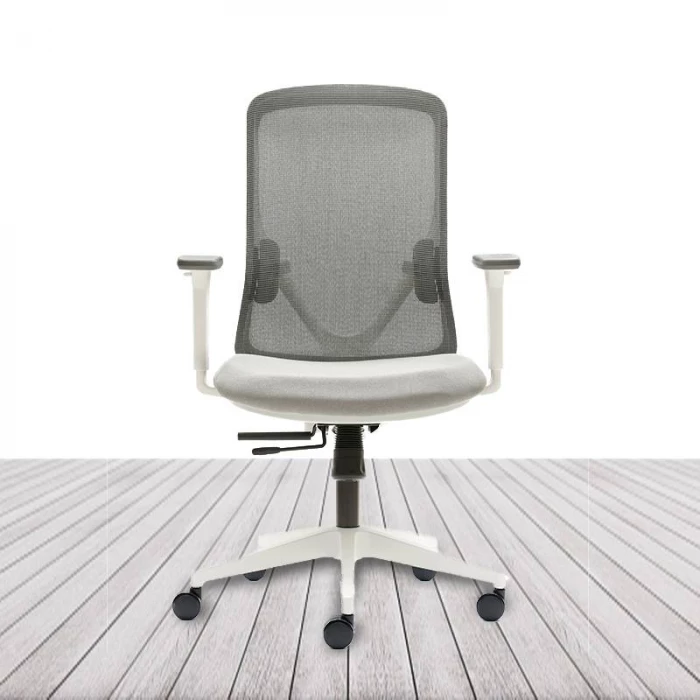 Silla Operativa LYON de EUROMOF. Color Blanco y Gris. vista 3