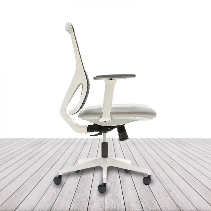 Silla Operativa LYON de EUROMOF. Color Blanco y Gris. vista 4