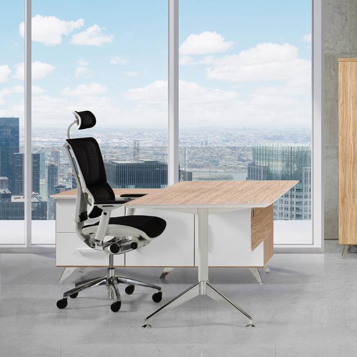 Mesa de Despacho SHARP de HERPESA con mueble Auxiliar. vista 2