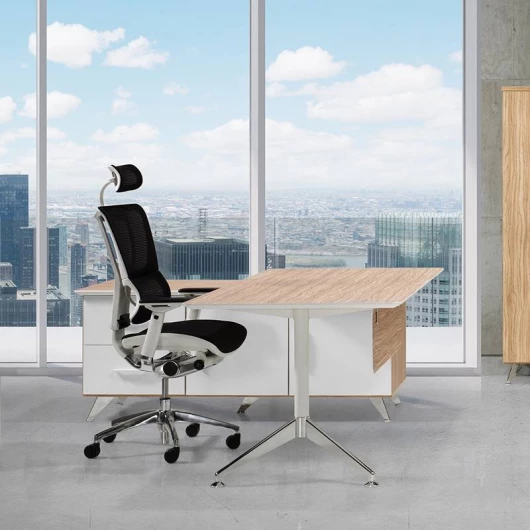 Mesa de Despacho SHARP de HERPESA con mueble Auxiliar. vista 2