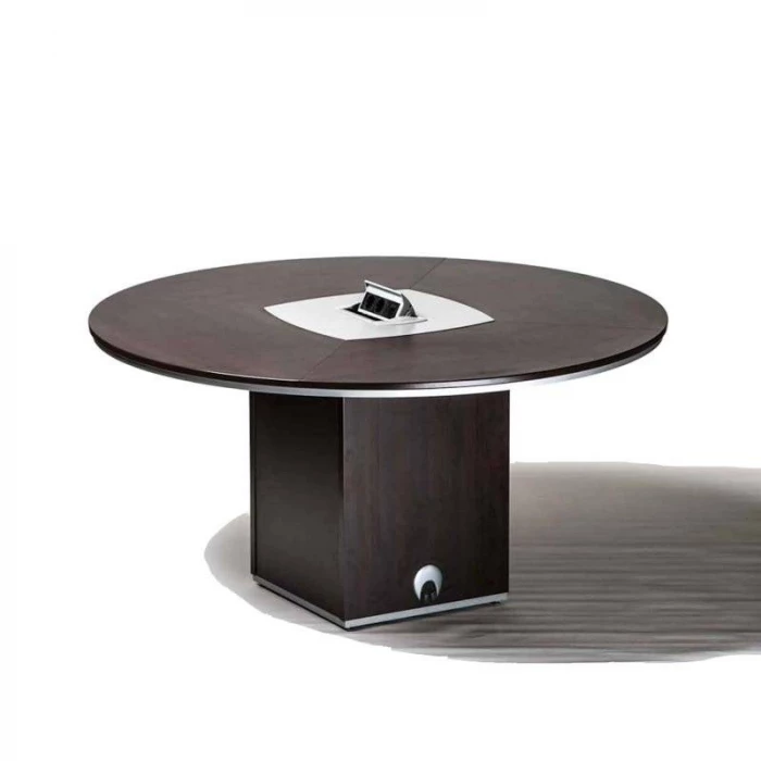 Mesa de Reuniones Redonda AT de HERPESA. Base de Cubo vista 3