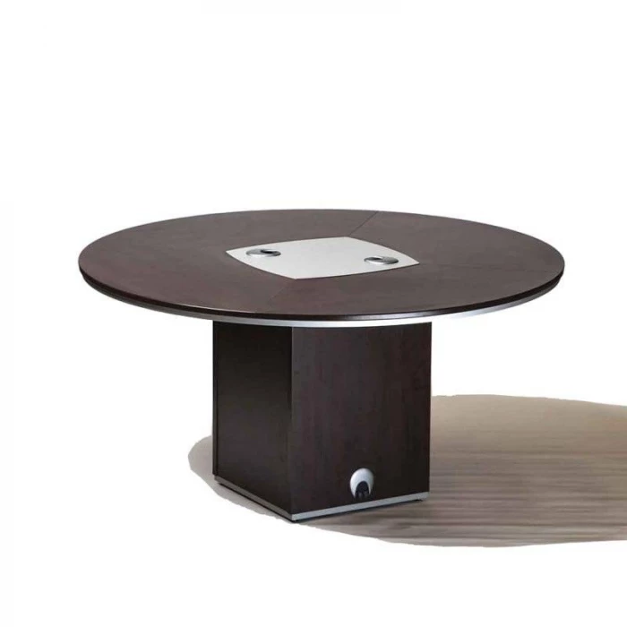 Mesa de Reuniones Redonda AT de HERPESA. Base de Cubo vista 4