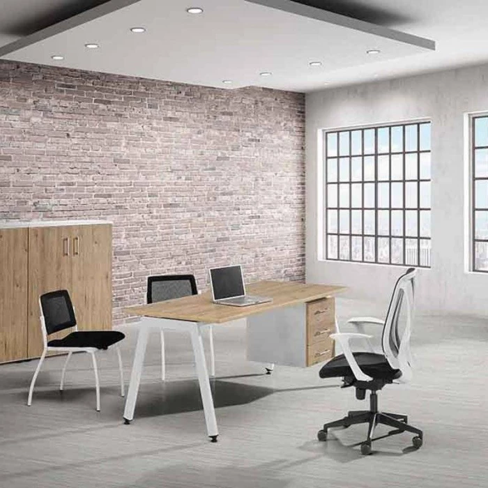 Mesa Operativa R3 de HERPESA. Con cajonera de cuatro cajones vista 2