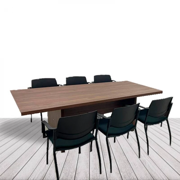 Mesa de Reuniones Rectangular de HERPESA. Base en H vista 2