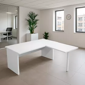 Mesa en L Modelo Presto pata panel de Artexport. vista 2