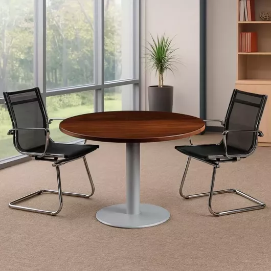 Mesa Reunión Redonda con base cilíndrica Modelo Aconcagua. vista 3