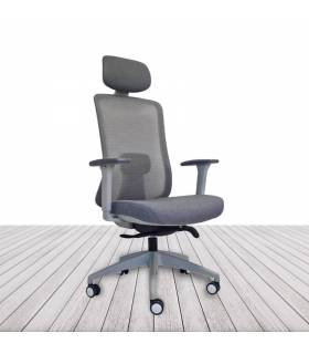 Silla LANDO GREY con cabezal de Vincolo vista frontal en ángulo