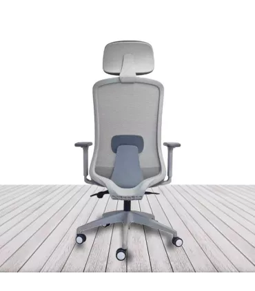 Silla LANDO GREY con cabezal de Vincolo vista trasera en ángulo