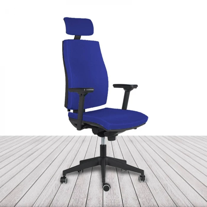 Silla Cronos de Vincolo con cabecero, brazos y estructura en color negro. vista 10