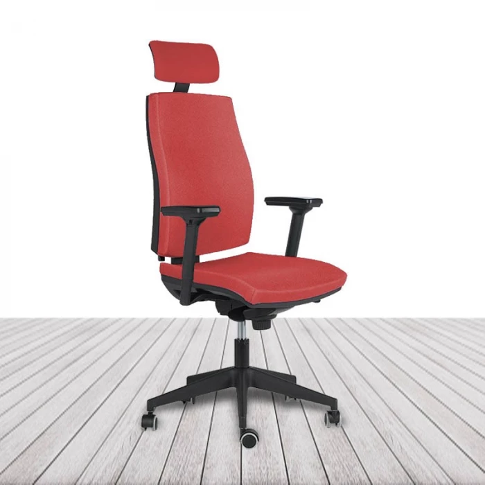 Silla Cronos de Vincolo con cabecero, brazos y estructura en color negro. vista 12