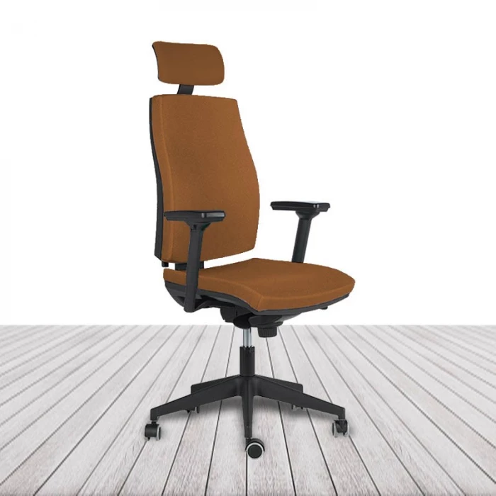 Silla Cronos de Vincolo con cabecero, brazos y estructura en color negro. vista 14