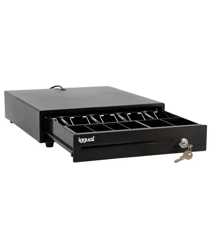 iggual Cajón Portamonedas IRON-10 38cm 4+6 negro