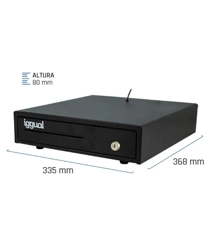 iggual Cajón Portamonedas IRON-15 37cm 4+8 negro