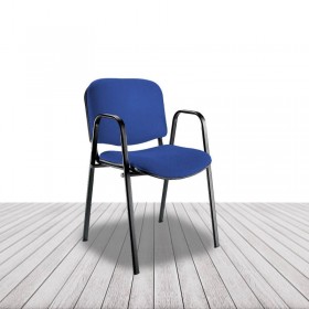 Silla Fissa de Vincolo, estructura cuatro patas y brazos, apilable. vista 2