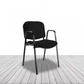 Silla Fissa de Vincolo, estructura cuatro patas y brazos, apilable. vista 3