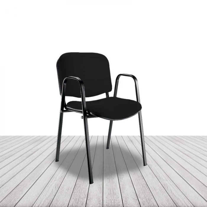 Silla Fissa de Vincolo, estructura cuatro patas y brazos, apilable. vista 3