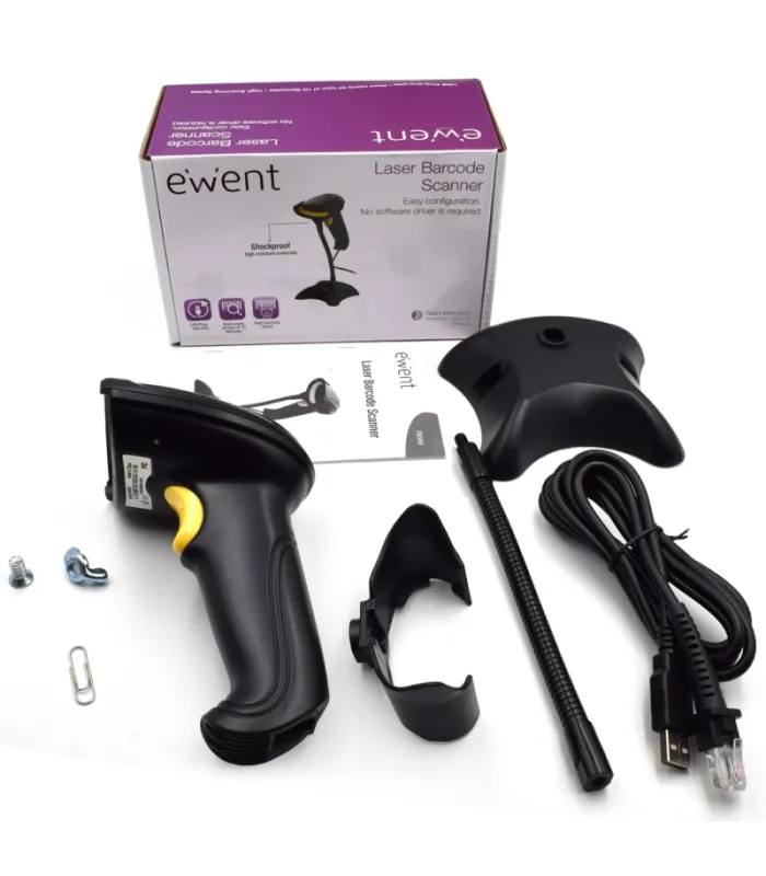 Ewent Lector código de barras EW3400 1D Láser Usb