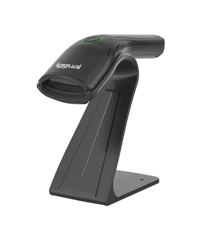 iggual Lector código barras 1D USB botón soporte