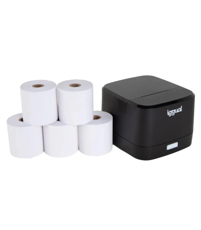 iggual Kit impresora térmica TP EASY 58 + 5 rollos
