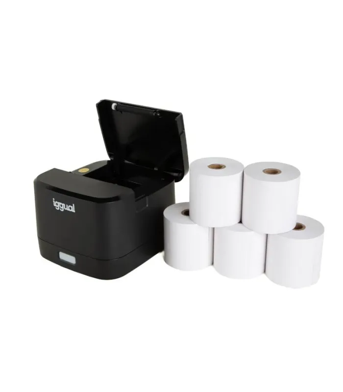 iggual Kit impresora térmica TP EASY 58 + 5 rollos