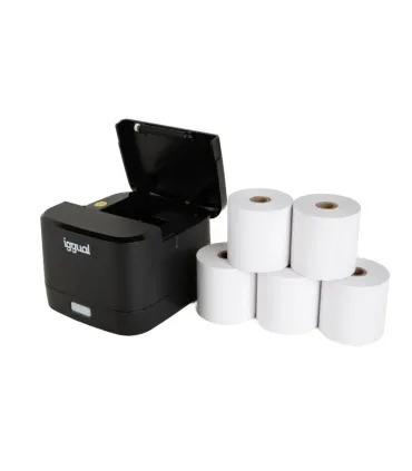 iggual Kit impresora térmica TP EASY 58 + 5 rollos